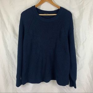 Navy Banana Republic Ribbed Knit Mens Sweater